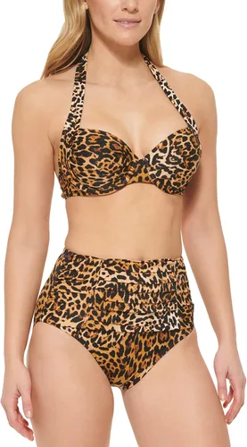 Vista 2 de Calvin Klein Conjunto de bikini clásico fruncido de cintura alta para mujer