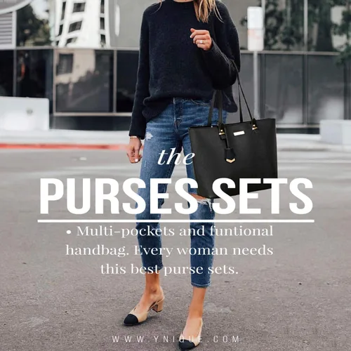 Vista 2 de YNIQUE Bolsos y bolsos de mano para mujer, Negro