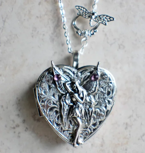 Vista 4 de Fairy Music Box Locket in Silvertone