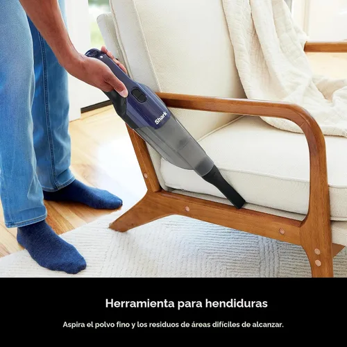Vista 6 de Shark Cyclone PET Aspiradora de mano con herramienta para hendiduras de 8", succión HyperVelocity, azul marino/gris, CH701