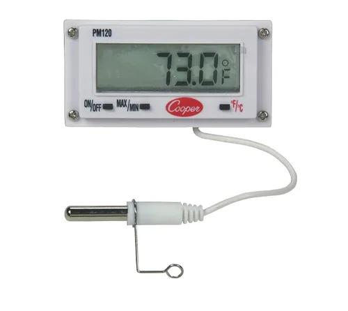 Vista 2 de Cooper - Termómetro digital para panel (2,6 x 1,4, 1,5 V, Aa, murciélago)