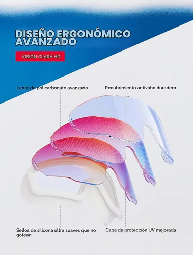 Vista 5 de Gafas de natación profesionales con revestimiento de espejo arcoíris, antiniebla, protección UV, correa ajustable, color blanco, negro Blanco Rosa