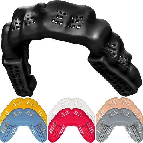 Vista 10 de Bulletproof: ¡El protector bucal más delgado y transpirable del mundo es 3 veces más fuerte! Protector bucal para lucha libre, fútbol, baloncesto
