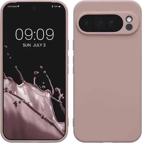 Vista 114 de kwmobile Funda compatible con Google Pixel 9 - Funda protectora delgada de TPU para teléfono - Acabado mate suave - Piedra antigua