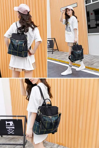 Vista 6 de zhongningyifeng Mochila impermeable para mujer, ligera, a la moda, casual, de viaje, bolsa de hombro