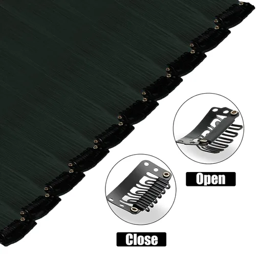 Vista 3 de 12 extensiones de cabello negro con clip, extensiones de cabello de color de 22 pulgadas, extensiones de cabello sintético largo y lacio para mujer