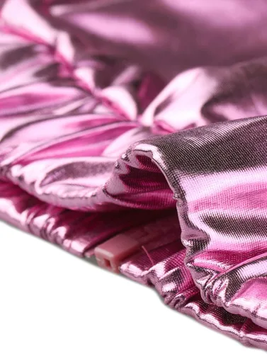 Vista 5 de Allegra K Chaqueta metálica holográfica brillante para mujer, manga larga, ligera, con cremallera