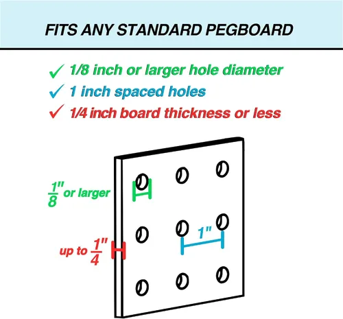Vista 6 de Papeleras de Pegboard – tamaños 3.5", 5", o 7