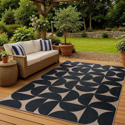 Vista 41 de Lahome Tapetes geométricos para puerta de interior para entrada, alfombra antideslizante lavable de 2 x 3 negro / neutro