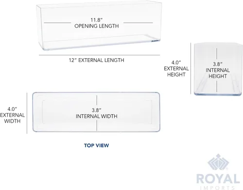 Vista 5 de Royal Imports Florero rectangular de acrílico, centro de mesa, maceta para suculentas para el hogar o boda, plástico irrompible, cuadrado bajo de 4