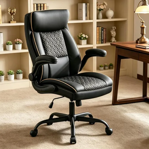 Vista 10 de Silla de oficina en casa con reposapiés, 400 libras, silla de escritorio con respaldo alto con soporte lumbar, reposabrazos suaves, sillas de Beige