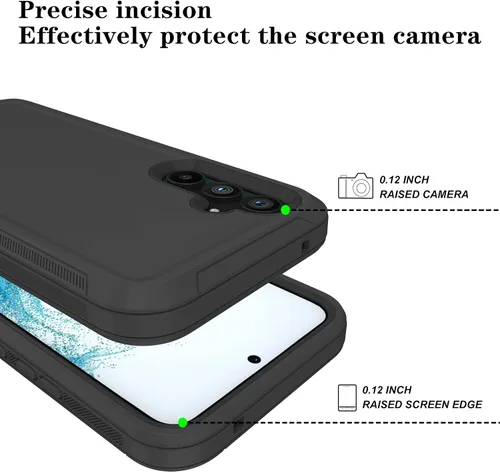 Vista 5 de Funda para teléfono Qinmay para Samsung Galaxy A54 5G con protector de pantalla HD, funda de 3 capas resistente a golpes y caídas para Galaxy A54