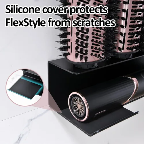Vista 4 de Affogato Soporte para secador de pelo compatible con Shark FlexStyle, organizador de montaje en pared para accesorios Shark Flex