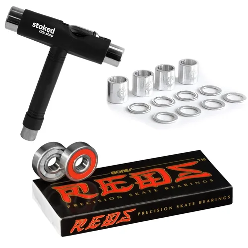 Vista 2 de Bones Reds - Rodamientos para patineta, 8 unidades Huesos Rojos