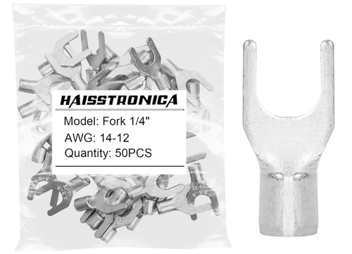 Vista 37 de haisstronica 30 terminales de horquilla de 1/4 "AWG 8 sin aislamiento