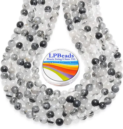 Vista 21 de LPBeads 100 Cuentas de 8mm Cuentas Redondas Naturales de Chakra, Cuentas Sueltas de Piedra Preciosa Redondas para Hacer Joyas con Cordón Elástico