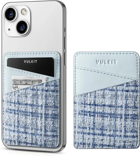 Vista 17 de VULKIT Tarjetero para teléfono Billetera de cuero adhesivo bolsillo RFID bloqueo tarjetas de crédito fundas para tarjetas de crédito Stick Back of