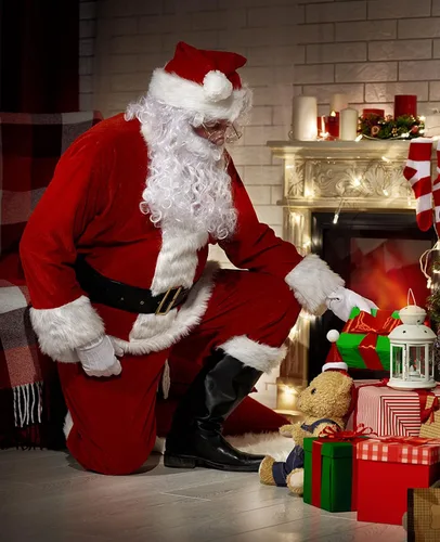 Vista 9 de SHEJIZE Disfraz de Papá Noel para hombres, traje de Papá Noel, para adultos, hombres, disfraz de Papá Noel para hombres, traje de Papá Noel