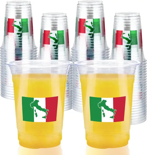 Vista 9 de 100 vasos de plástico para pelotas de golf, 16 onzas, color verde, desechables, vasos de plástico desechables para deportes, cumpleaños, soltero