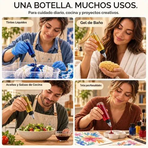 Vista 7 de Paquete de 40 botellas dispensadoras transparentes, botellas exprimibles de Dispensación controlada, hecha de PET, lavable, reutilizable