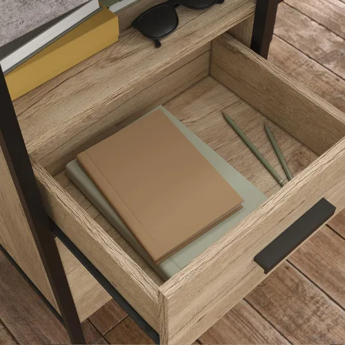 Vista 4 de Sauder Market Commons - Escritorio en L de madera y metal en roble Prime