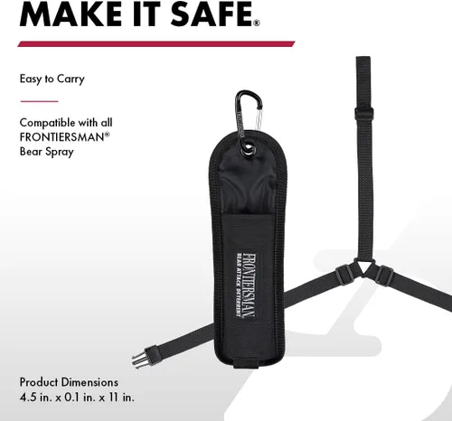 Vista 2 de Sabre Frontiersman Bear Spray Holster for 7.9 & 9.2 Oz. Canisters, Nylon Chest, Belt, Waist, & 3-in-1 Options Available, Adjustable Straps, Strong