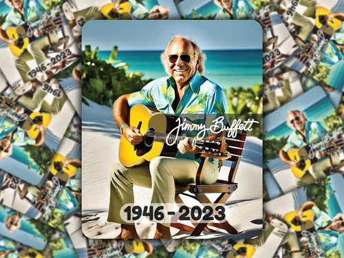 Vista 8 de RIP Jimmy Buffett - Adhesivo adhesivo para automóviles, camiones, ventanas, parachoques, portátiles, tazas, paredes, 5.5 x 4.5 pulgadas