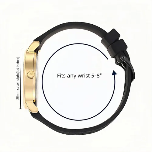 Vista 2 de Wristology 2 tamaños – Correa de reloj con números intercambiable de silicona de cambio fácil – esfera analógica de lectura fácil con segundero