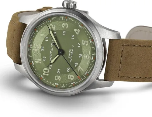 Vista 3 de Hamilton Reloj de hombre con esfera verde automático de campo caqui H70545560, Verde