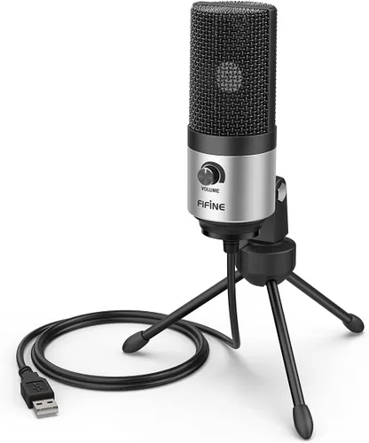Vista 12 de FIFINE Micrófono USB, Micrófono de condensador de metal para grabar en MAC OS, Windows, Micrófono cardioide para laptop para grabar voces
