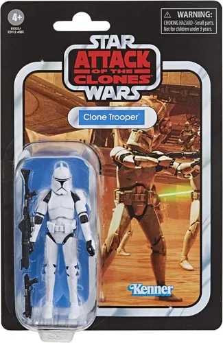 Vista 2 de STAR WARS The Vintage Collection - Juguete de soldado clon, figura de ataque de los clones a escala de 3.75 pulgadas, juguetes para niños a partir