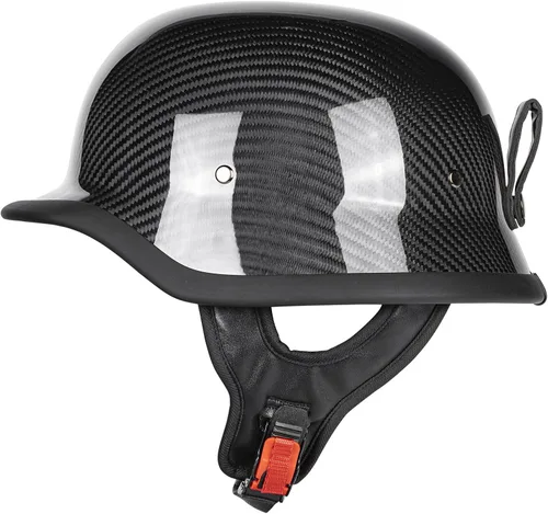 Vista 2 de Kaese Medio casco retro de la motocicleta de la fibra de carbono del estilo alemán certificado DOT