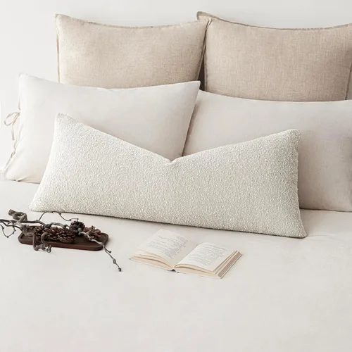 Vista 77 de Foindtower Fundas de almohada decorativas con textura de boucle, fundas de almohada sólidas, neutrales, suaves y acogedoras para silla, sofá