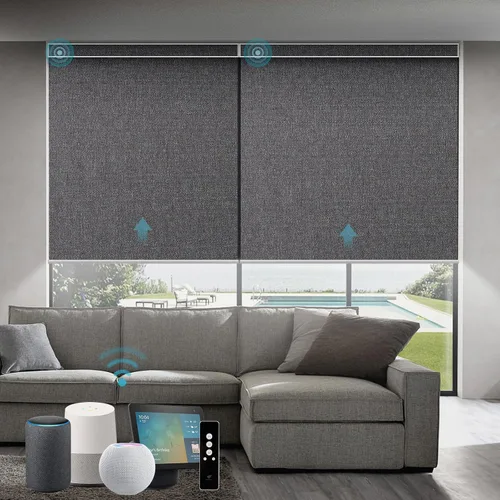 Vista 29 de SmartWings Persianas Motorizadas con Sombras para Ventana Control Remoto Funciona con Thread Apple Homekit Z-Wave Alexa 100% Blackout de Doble Cara