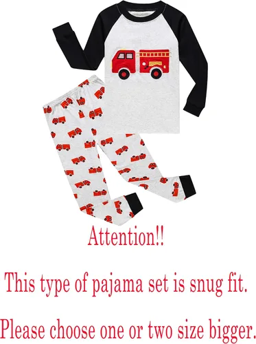 Vista 2 de Family Feeling Conjunto de pijama de manga larga, diseño 100% de algodón, para niños pequeños