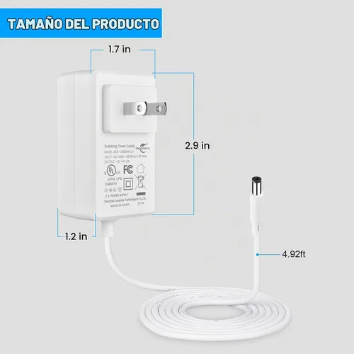 Vista 2 de iNextStation 12V 3A Fuente de adaptador de corriente AC100-240V para tiras de luces LED Blanco
