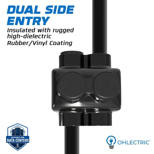 Vista 3 de OHLECTRIC Conectores de cable aislados de alta calidad (paquete de 1) Conector multigrifo de doble cara de 2 puertos, rango de cables 4-14 de doble