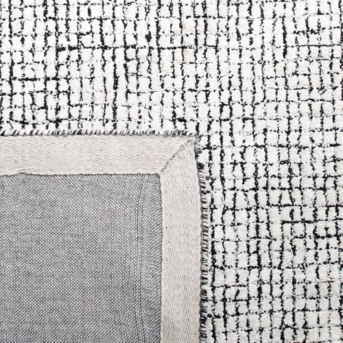 Vista 6 de SAFAVIEH Abstract Collection - Alfombra decorativa, 2 x 3 pies, marfil y negro, hecha a mano de lana y viscosa, ideal para zonas de alto tráfico