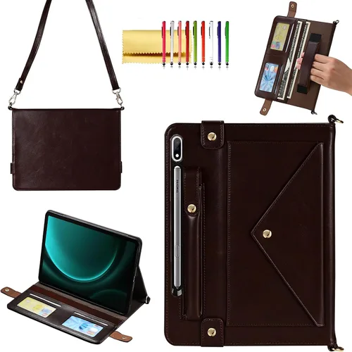Vista 30 de Bolso Funda para Samsung Galaxy Tab S10 FE/S9 FE 10.9"/S9/S8/S7 11", Techcircle Folio con Soporte Cruzado, Billetera con Ranura para Lápiz S Pen