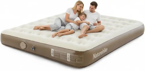 Vista 10 de Naturehike Colchón de aire tamaño California King con bomba recargable USB integrada, 992 libras de soporte máximo colchones inflables, colchón
