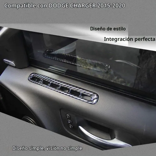 Vista 2 de crosselec Panel de Ventilación de A/C de Puerta Accesorios de Fibra de Carbono para Dodge Charger 2011+ Negro