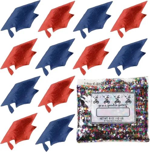 Vista 128 de Confetti Grad Cap Negro, Azul Marino Combo - 2 bolsas de media onza (1 oz)