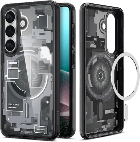 Vista 15 de Spigen Ultra Hybrid Metal Ring MagFit Diseñado para Funda Galaxy S24 Ultra (2024) [Protección de Grado Militar] Compatible con MagSafe - Blanco