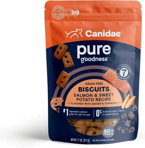 Vista 10 de Galletas Pure Heaven sin cereales de CANIDAE Golosinas para perros a base de proteínas, sin granos, textura crujiente, diseño fácil de poner