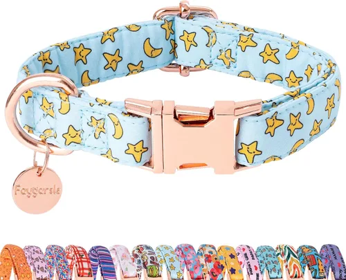 Vista 8 de Faygarsle Collar de perro floral para niñas y perras, collar suave y elegante para mascotas con diseño de flores, collar negro ideal para perros