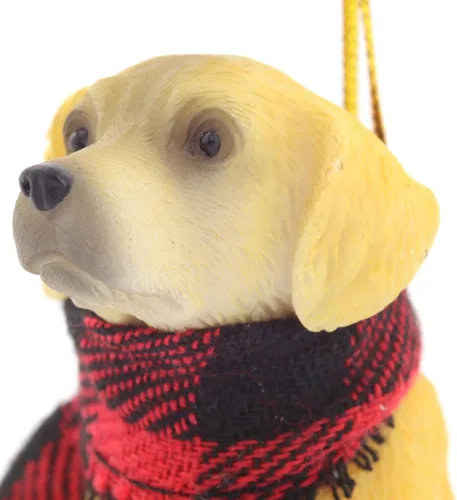 Vista 6 de Needzo Golden Retriever Adorno de Navidad, accesorios para árbol de Navidad, 2.5 pulgadas