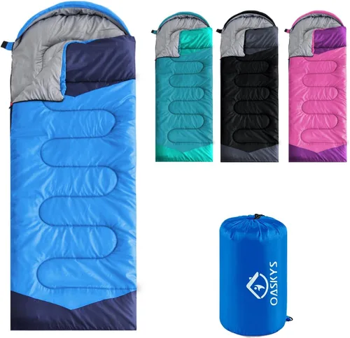 Vista 23 de oaskys Camping Sleeping Bag - 3 Season Warm & Cool Weather - Summer Spring Fall Lightweight Waterproof for Adults Kids - Camping Essentials Gear