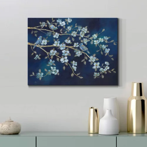 Vista 6 de Cuadro de paisaje en lienzo para pared, pintura decorativa de océano floral, bosque, foto para sala de estar, dormitorio, oficina, listo para colgar