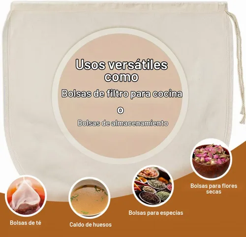 Vista 7 de 3 bolsas de leche de nuez de 12 x 12 pulgadas, 100% algodón sin blanquear, colador de alimentos reutilizable para colar leche de almendra/avena