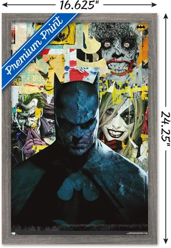 Vista 3 de Trends International DC Comics Batman - Póster de pared con imágenes, 22.4 pulgadas de largo x 14.7 pulgadas, versión enmarcada de madera de granero